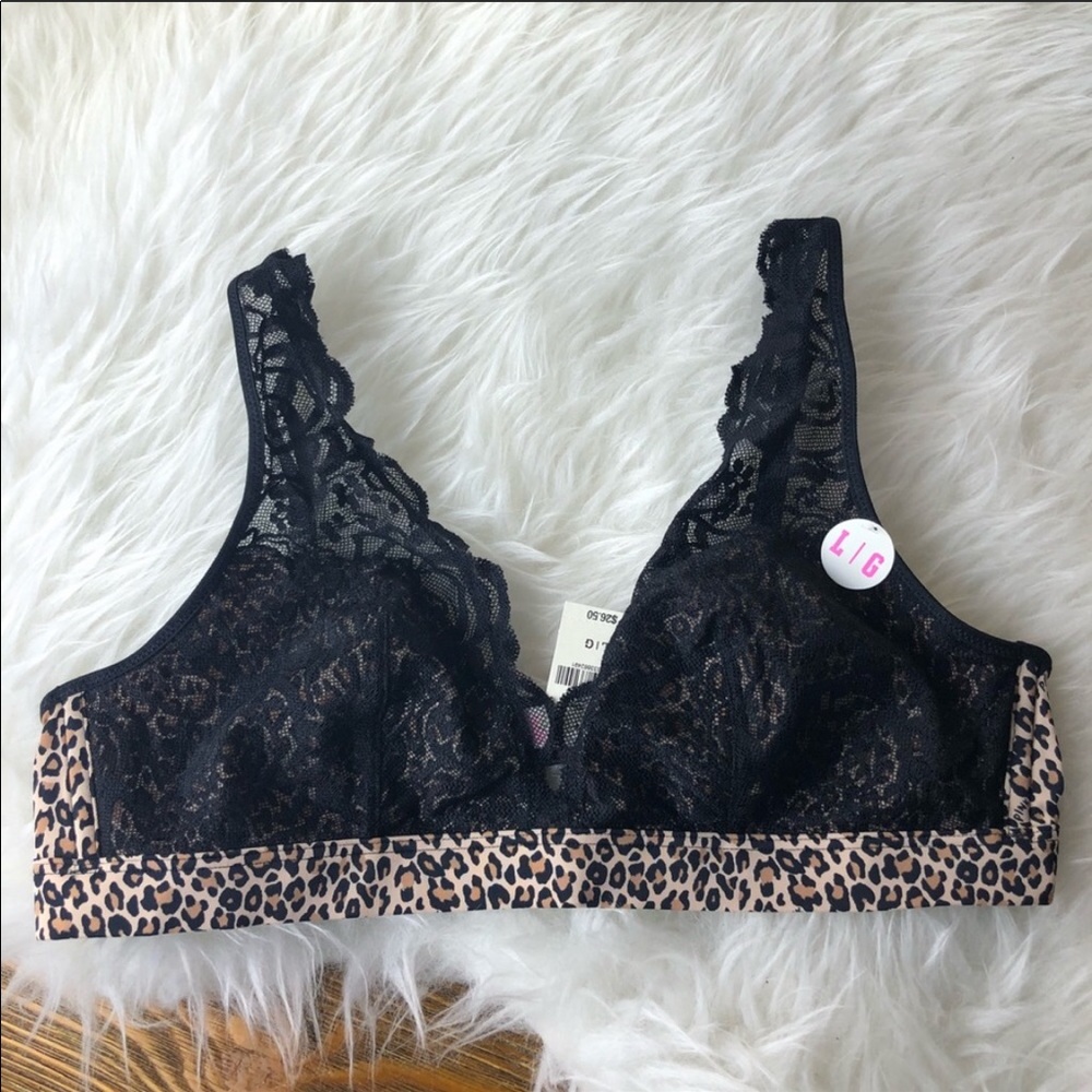 VS PINK triangle leopard print bralette